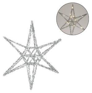 Stea de Craciun STARLIGHT cu iluminat LED 30 cm, argintiu