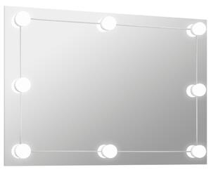 Oglindă de perete lumini LED fără ramă sticlă dreptunghiulară