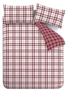Lenjerie de pat burgundy pentru pat dublu 200x200 cm Kelso Check – Catherine Lansfield