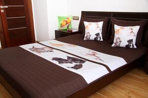 Cuvertură de pat maro pentru copii cu pisoi Lăţime: 170 cm | Lungime: 210 cm