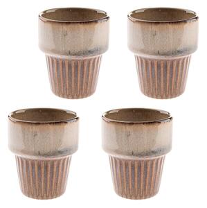 Cești bej 4 buc. pentru espresso din gresie 100 ml Tone – Dakls