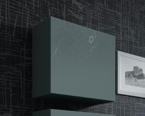 Dulap modern Vigo, gri/gri lucios, 50x30x50 cm