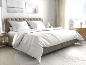 Lenjerie de pat pentru hoteluri Atlas Gradl alba - banda de 2 cm bumbac pieptanat