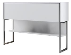 Consola LUXE, alb/crom, PAL melaminat/metal, 120x30x80 cm