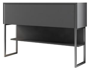 Consola LUXE, gri antracit/crom, PAL melamimat/metal, 120x30x80 cm
