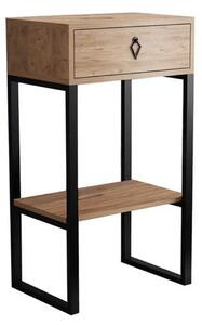 Consola VALANTI, stejar/negru, PAL melaminat, 50x35x90 cm