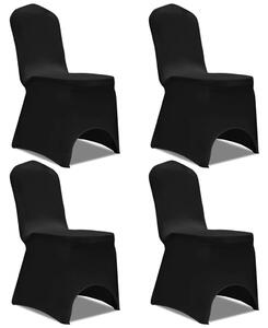 Husă de scaun elastică, 4 buc., negru