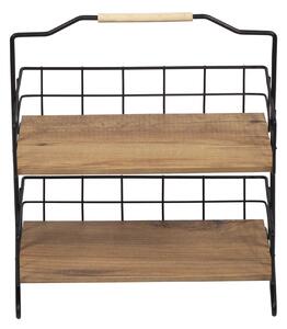 Etajera baie SHELF ELSE, stejar/negru, PAL melaminat/metal, 32x15x42 c