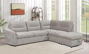 Colțar Extensibil Harmony KF7906 cu Ladă Depozitare, Șezlong Dreapta, Gri Deschs