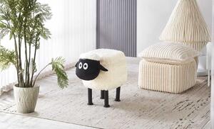 Taburet Oita KJP7030, Alb cu Negru