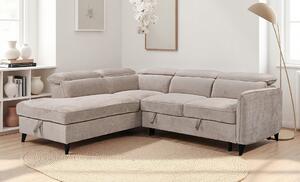 Colțar Extensibil Harmony KF7905 cu Ladă Depozitare, Șezlong Stânga, Gri Deschis