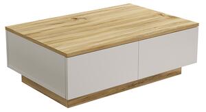 Masuta Cafea Flash PAL Stejar Sonoma-Alb, Dim. 90x60x31.5 Cm