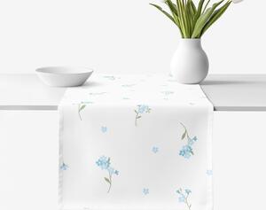 Goldea napron de masă 100% bumbac - flori de nu-mă-uita 35x140 cm