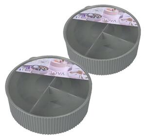 Set 2 organizatoare LV225, gri antracit, plastic, 6x19 cm