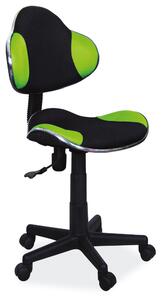 Scaun tapitat Q-G2, negru/verde, 48x41x80/92 cm