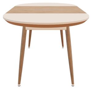 Masa extensibila EDWARD, alb/stejar San Remo, 120/200x100x75 cm