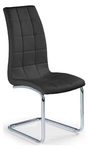 Scaun tapitat K147, negru/crom, piele ecologica/metal, 42X55X101 CM