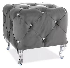 Taburet HESTIA K, stofa catifelata gri - Bluvel 14, 50x50x46 cm