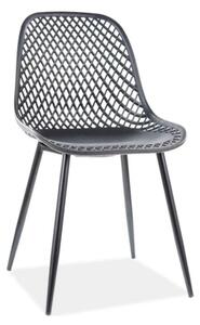 Scaun Corral A, negru, polipropilena/metal, 46x44x75 cm