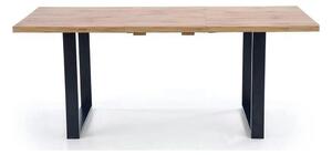 Masa extensibila VENOM, stejar wotan/negru, PAL/otel, 160-210x90x74 cm