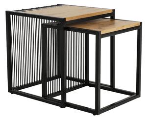 Set 2 masute RIMBO, stejar/negru