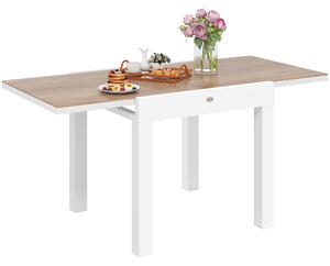 Outsunny Masă de Grădină Extensibilă din Aluminiu cu Blat din PSPC, 80/160x80x75 cm, Alb | Aosom Romania
