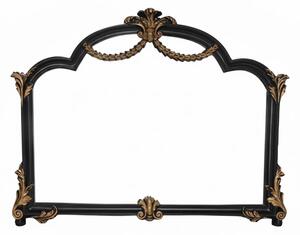 Oglindă decorativă de perete, ramă negru-aurii antichizată, 70x90 cm