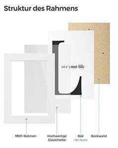 Rama foto, Songmics, Alb, 30.5x30.5x2.4 cm