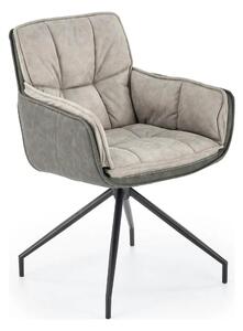Scaun rotativ K523, gri/negru, stofa/piele ecologica, 61x61x85 cm