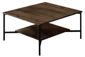Masuta cafea Black Line, nuc/negru, PAL, 80x80x40 cm