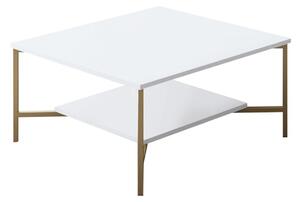 Masuta cafea Gold Line, alb/auriu, PAL, 80x80x40 cm