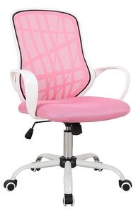 Scaun ergonomic stofa roz/alb Dexter, 51X45X95/105