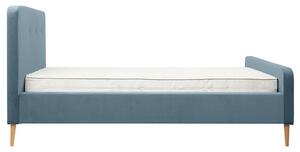 Pat dormitor Salta albastru, fara somiera, 90x200 cm