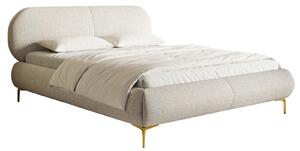 Pat matrimonial 160 cm Octave 160B (cu somieră) (bej deschis + auriu). Promo -22%. 1099996