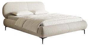 Pat matrimonial 140 cm Octave 140B (cu somieră) (bej deschis + negru). Promo -20%. 1100022