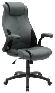 Scaun de birou manager Bear cu piele ecologica gri antic negru - antic