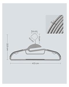 Set 20 umerase din plastic, Songmics, grosime de 0,5 cm, Gri, CRP41G
