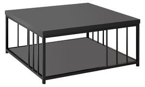 Masuta cafea Zenn, gri antracit/negru, PAL melaminat/metal, 90x90x40 c