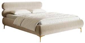 Pat matrimonial 160 cm Rirri 160B (cu somieră) (bej deschis + auriu). Promo -18%. 1099888