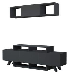 Mobilier living 505CRL1919, gri antracit, PAL melaminat, 2 piese