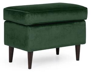 Taburet RON, stofa catifelata verde inchis, 60x40x43 cm