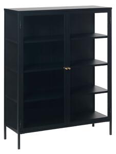 Vitrină Unique Furniture Carmel, înălțime 140 cm, negru