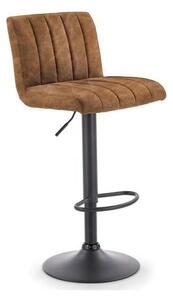 Scaun bar H89, maro/negru, piele ecologica/otel, 41x48x88/108 cm