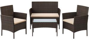 Mobilier de grădină exterior, seturi de mobilier, maro și taupe