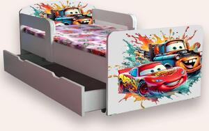 CARS (Fulger Mcqueen si Bucsa) cu manere Mare 2-12 ani Cu sertar Fara saltea