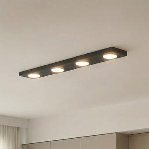 SIGMA Plafonieră Hero, negru, 4 becuri, 75 x 12 cm, metal, GX53, reglabil, Negru, Hol, Metal, Modern, Plafon unghiular direct