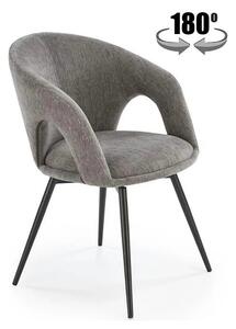 Scaun rotativ K550, gri/negru, stofa clasica/metal, 57x57x78 cm