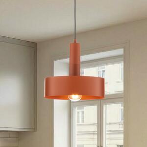 SIGMA Lampă suspendată Vitrum rotundă, roșie, cilindrică, Ø 27 cm, reglabil, Roșu, Camera de zi / sufragerie, Metal, Modern