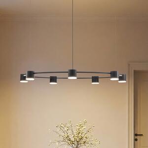SIGMA Lampă suspendată Kodo, 7 becuri, negru, oțel, GX53, reglabil, Negru, Camera de zi / sufragerie, Metal, Modern