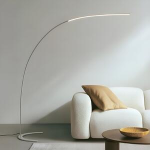 Lindby Lampadar LED Danua, argint, metal, înălțime 200cm, reglabil, Gri, Camera de zi / sufragerie, Metal, Modern